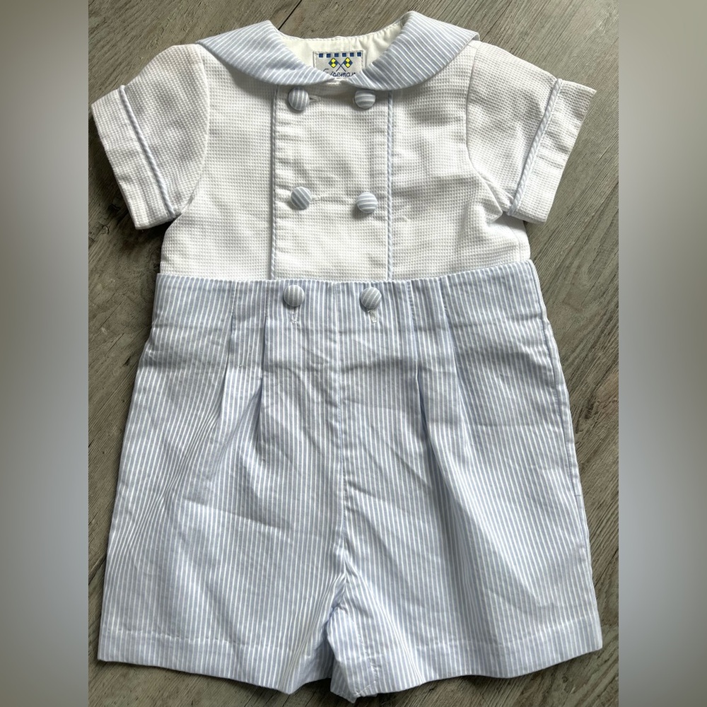 Blue Seersucker Sailor Jon Jon